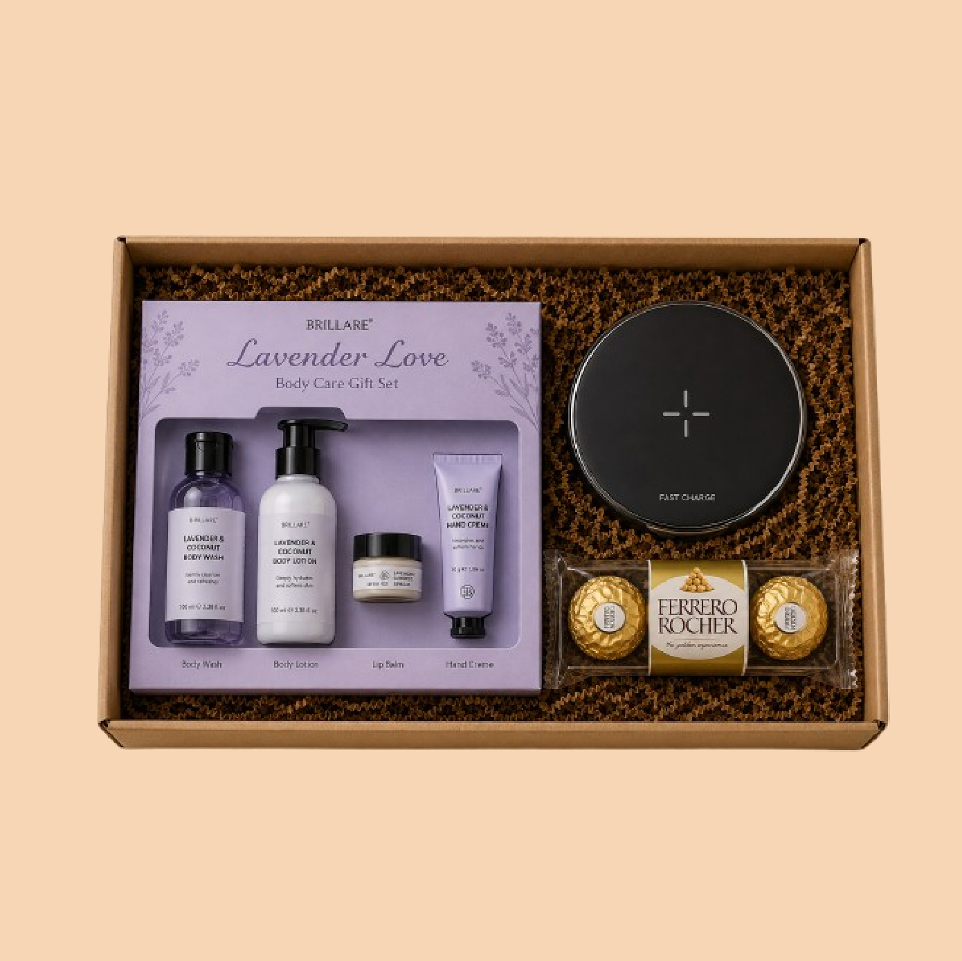 Gift Set-8: Beillare Lavender Love + Wireless Charger Gift Hamper