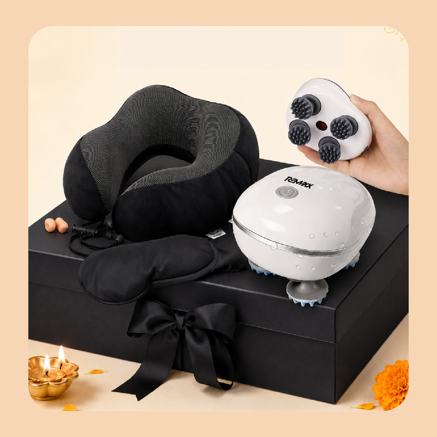 Gift Set-24:Travel Neck Pillow + Scalp Massager + Gift Box